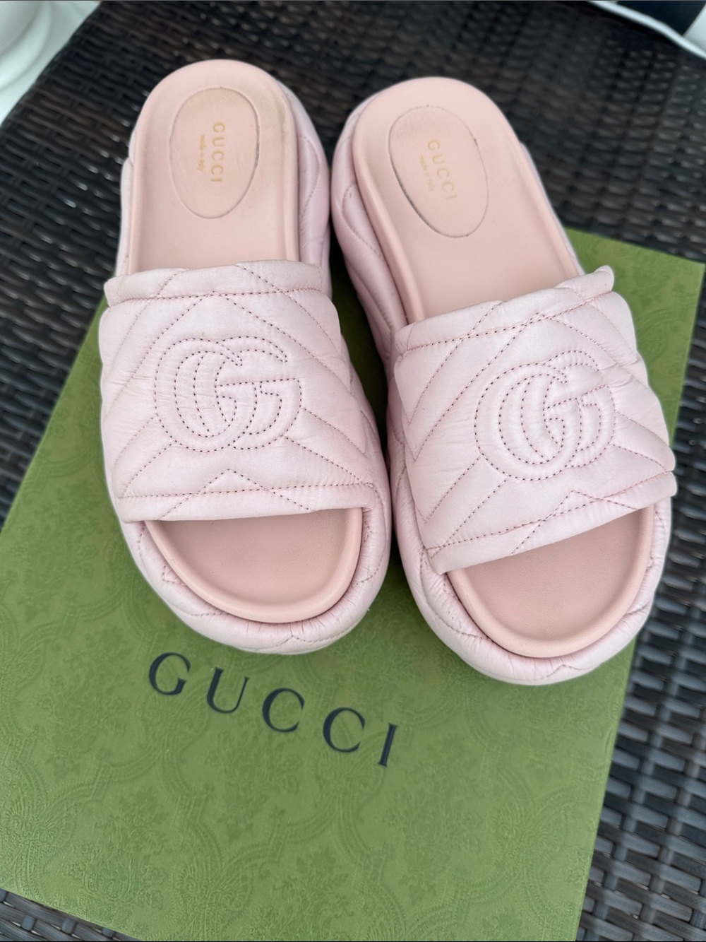 Gucci Angelina platform slide sandals
